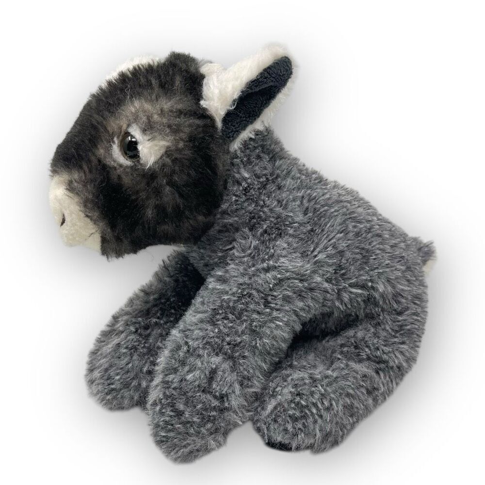 The Petting Zoo Gray Black Stuffed Animal Toy Plush Goat